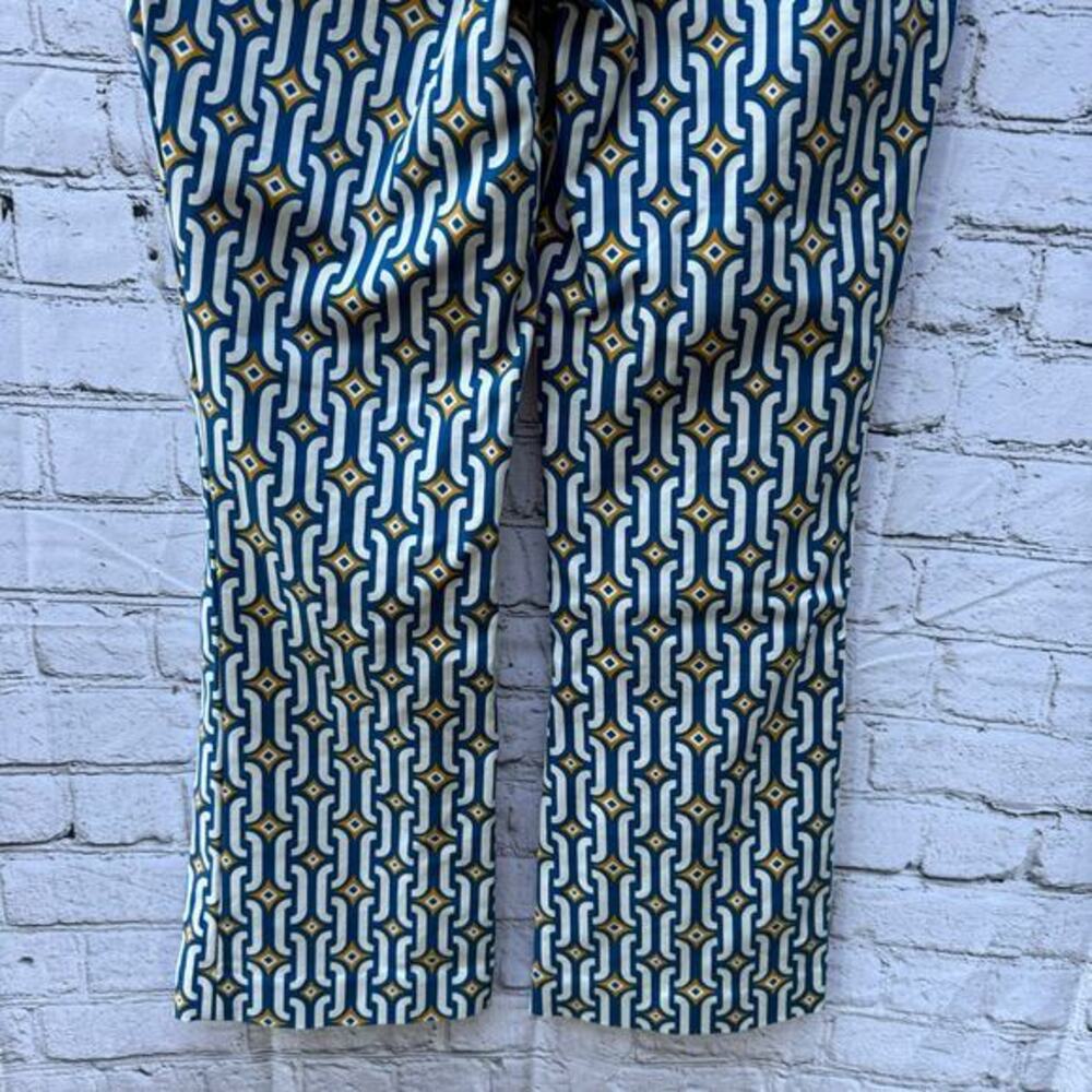Boden Pants Cropped Flared Sapphire, Azure Geo US‎ Size 6 R Geometric Flare - Picture 4 of 9